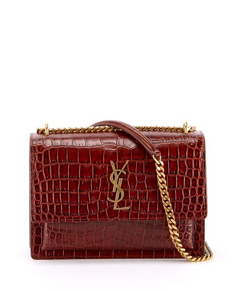 ysl sunset shoulder bag|ysl sunset bag crocodile.